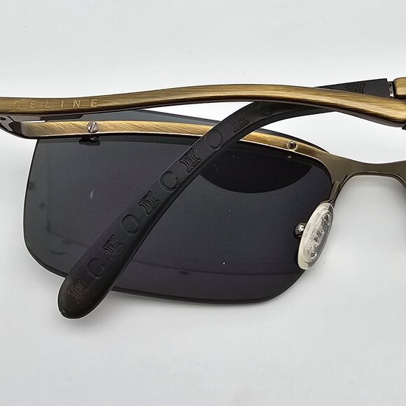 Celine SC1007 Col. S29 Brushed Bronze Frame Grey Lens Rimless Sunglasses Italy - Picture 12 of 16